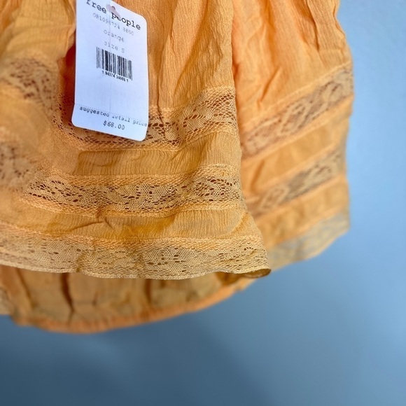 Free People NWT Home Again Tie Back Crop Camisole Cantaloupe Orange  Small - Picture 8 of 8